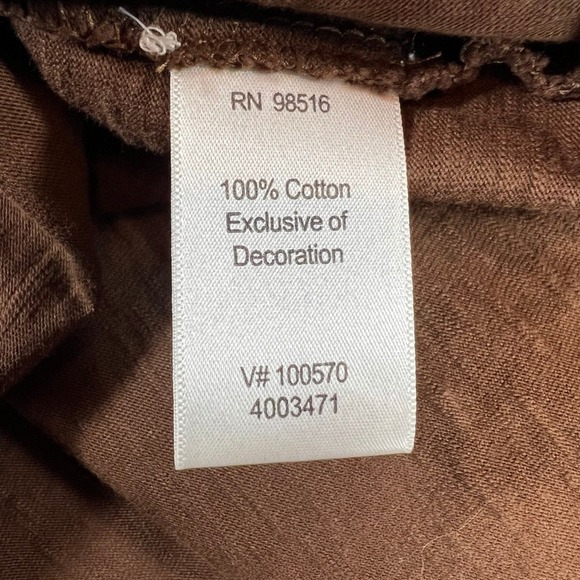 Coldwater Creek 2X Brown Embellished Tee Shirt Cotton Plus Size - Picture 11 of 12